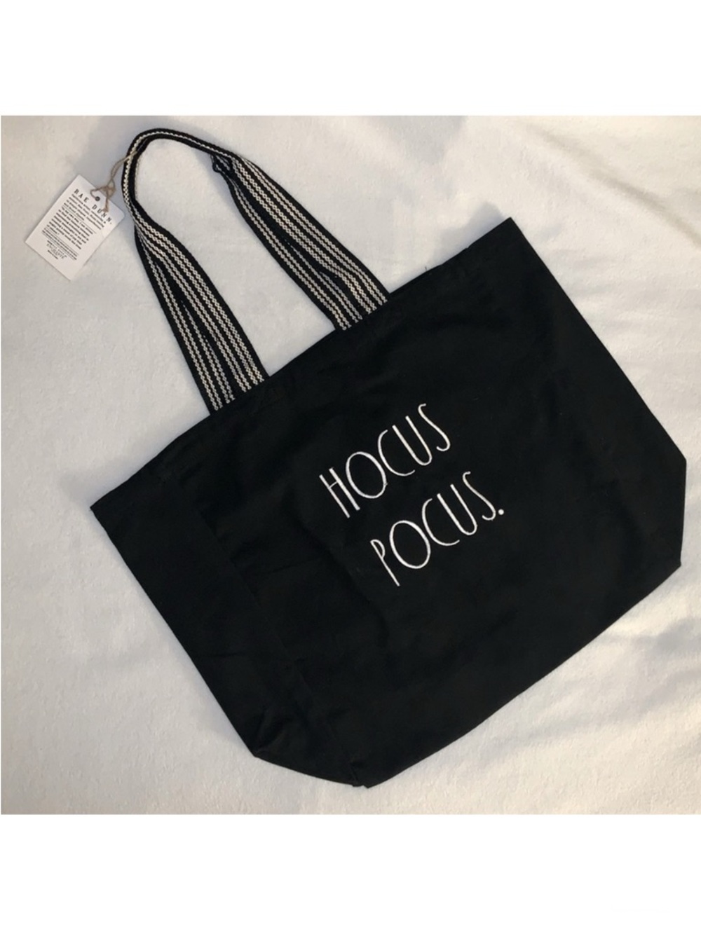 NEW! RAE DUNN Hocus Pocus Black Canvas Tote Bag, New With Tags! Halloween